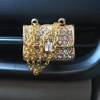 Bling handväska biltillbehör flickor gåva auto outlet parfym clip air friskare doft diffuser elegant dekoration prydnad interiör 319y