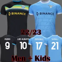 22 23 Lazio Soccer Jersey Lazio الذكرى السنوية قميص كرة القدم Pedro Black Luis Alberto Immobile Sergej Men Kids Kits Maillot Maglia Da Calcio
