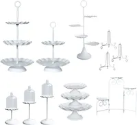 16PCS Cake Stands Metal Fruits Holder Cupcake Tools Tray Girl Birthday Party Baby Shower Wedding Supplier Dessert Table Mount Home Display Plate Table Decoration