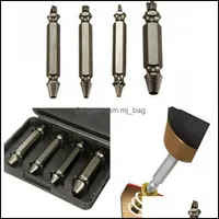 Drill Bits Power Tools Home Garden 4Pcs Set Screw Extractor Guide Set Broken Bolts Fastner Easy Out Wood Bolt Stud Remover Tool Kit With A