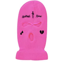 Haft mody Full Face Mask Hat 3 Hole Designer Balaclava Spirimet Ski Cap Kanina ASAP Rocky na zimowe ciepło Beanie 0iyi