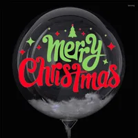 パーティーデコレーションメリークリスマスバブルバロンステッカーDIY透明なボボ風船装飾ハッピーイヤーバルーンステッカーパーティ