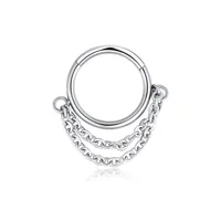 Nose Piercing Ring Hinged Segment Clicker Septum Hoop Surgical Steel Nariz Ear Cartilage Earring Tragus Body Jewelry 2792 T2