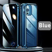 Anti Peeping Magnetic Cases Dubbel Privacy Metal Glass Fall för iPhone 11 12 13 Pro Max Mini XS XR X 10 8 7 Plus Anti Spy Phone Cover