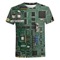 Herr t-shirts harajuku klädkretskort 3D-tryckning herr t-shirt kvinnlig sommar fritid elektronisk chip kort ärm 2022 modellerm