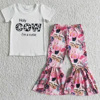 NOUVEAU Mode Enfants Designer Vêtements Ensemble Boutique Bébé Girls Vêtements Printemps Source à manches courtes T-shirt Bell Endfits En Gros Kid Enfants Tenue de haute qualité