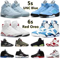 5 6 erkek Basketbol Ayakkabıları Sneaker 5s Concord Bull Easter Bluebird Racer Mavi 6s UNC Kırmızı Oreo Elektrik Yeşili Georgetown Metalik Gümüş Kızılötesi erkek Spor Ayakkabıları