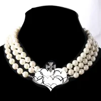 Halsband hängen charms kedja för kvinnor män smycken hänge 3-lagers pärla bana halsband cny25622810