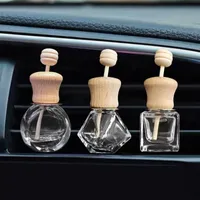 Stock Car Perfume Bottles Empty With Clip Wood Stick Essential Oils Diffusers Air Conditioner Vent Clips Automobile Air Freshener Glass Bottle Cars Decorations