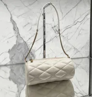 Najwyższej jakości średnia torebka torebki na ramiona luksusowe projektanci torebka łańcucha mody skórzana sade mini pikowana jagnięta okrągła tuba torba klasyczna torba crossbody