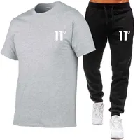 Pantalon de t-shirt pour hommes décontractés Summer 11 ° Brand Set à manches courtes Shirts de coton imprimés Jogging Pantalons de survêtement masculin Sportswear 220602