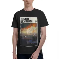 T-shirts masculins disco elysium t-shirt attribut compétence jeu intellect fanart vidéogue vintage t-shirt plage imprimé 100 coton t-shirtsm mignon