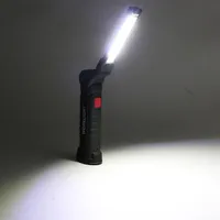 Przenośna 3 tryb Cob Freatlight Torch Usb ładowna LED LED Light Magic Cob Lanterna Haczyka Wisząca lampa na zewnątrz Camping302s