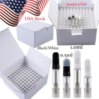 EE. UU. En stock TH205 0.5ml 1.0ml Atomizadores negros Box Paquete Vapes Vapes Dispéjese directamente envío cartuchos de vaporio 510 ESCRIPCIÓN DE VAPORIZADORES DE CIBRIMIENTO