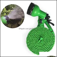 Watering Equipments Garden Leveringen Patio Lawn Home 100ft verlengt Retendbaar waterslang Set Plastic 2 kleuren Gard Dhwaz