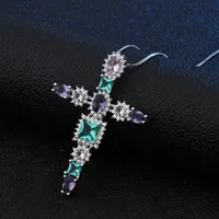 Pendant Necklaces Funmode Classic Design Cross Geometric Stone Pendants Necklace For Women Wholesale Breloque FN50Pendant PendantPendant