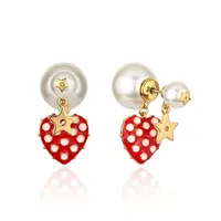 26% Designer Jewelry pearl five-star exquisite family strawberry palace temperament Earrings
