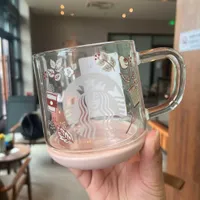 Кубок Starbucks Korean Love Bird Стеклянное нижнее дно Съемная сорока воды Кубок для воды настольный кофе кружка женский подарок