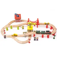 Ahşap Tren Seti Tren Track Setleri Manyetik Trains ile Köprü Rampa Oyuncak Çocuk Bebek