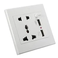 Smart Power Plugs 2.1A Dual USB Wall Charger Socket Adapter Universial Outlet Panel Wite Switch