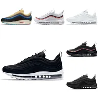 2022 New 97 Running Shoes Men Women Sean Wotherspoon 97s Triple Black White Silver Bullet Gold South Beach Ghost Mens Trainers Sports Sneakers Designer