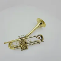 Yüksek kaliteli trompet kavisli çan bb melodi pirinç kaplama profesyonel müzik aleti ile kılıf ve ağızlık aksesuarları186r