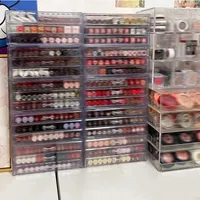 Storage Boxes & Bins Floor Transparent Acrylic Eyeshadow Makeup Organizer Drawer Organization Divider Box Slot Clear Cosmetics CasesStorage