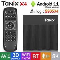 TANIX X4 Android11 ​​Smart TV Box Amlogic S905X4 AV1 3D Affichage 8K 4G32G 4G64G BT Set Top Box 2.4 / 5G WiFi