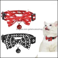 Cat Collars Leads Supplies Pet Home Garden2PCS/セットベルボウタイブレイクアウェイセーフティネックレス