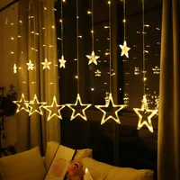 LED String Lights Size Five-Pointed Star Curtain Light Fairy Tale Wedding Birthday Christmas Lighting Interior Decoration232G