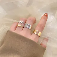 Cluster ringen trendy gouden zilveren kleurvlinder voor vrouwen mannen minnaar verstelbare ster maan paar set bruiloft vriendschap juwelier