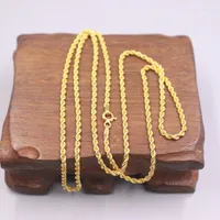 Chains Pure 18k jaune or Femmes Men Collier Collier Chaîne de corde 23,6 pouces 2 mmw 3,4-3,7 g / fermoir à ressort D Goldchains Sidn22