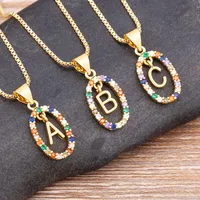 Chains Colorful 26 Letters A - Z Initial M S C K Alphabet Pendant Long Chain Necklace Name Jewelry Women Accessories GiftChains ChainsChains