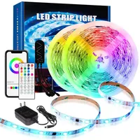 2022 SMART RGBIC LED Strip Lights 16.4ft 32.8ft Bluetooth Control Control Remote Music Sync Color Changing for Bedroom Kitchen DE302K