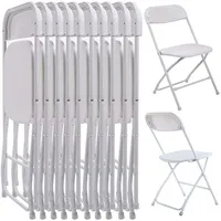 5つのプラスチック製の折りたたみ椅子のセットウェディングパーティーイベント椅子ホームガーデン用のコマーシャルホワイトチェア使用267D