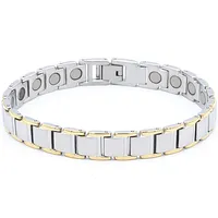 L Bracelet en acier inoxydable IP 18K Bracelets de couleur en or 4 en 1 éléments énergétiques bracelets de soins sains magnétiques simples fashi235g