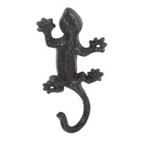 Hooks Rails 1set gietijzeren gekko muur haak rustieke hanger hagedis creatief antiek dier vintage Europese keuken badkamer decor w/screwhoo