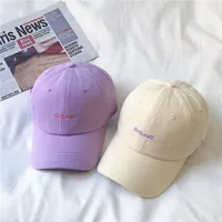 TS47 Koreli Mektup Nakış Beyzbol Kapağı Kadınlar Güneş Koruyucu Şapka Kapakları