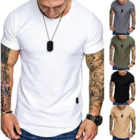 Men's T-Shirts Mens Plain Short Sleeve Tops Tees Summer Casual T-Shirt Slim Fit Sports Shirt