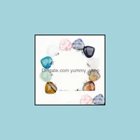 Charms Bijoux Résultats Composants Heart Natural Stone Pendants Gemstone Gemants High Polond Loosed Perles Sier Bracelets et cou Fit Hook Fit