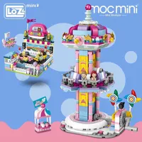 LOZ Mini Blocks Cartoon Bumper Car Jumping Machine Model Amusement Park Blocks Kid Gift Plastic Building Blocks Toys Children J220624