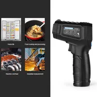 Laser Thermometer Non-contact Pyrometer Infrared Thermometer Gun Digital Temperature Meter 600 LCD Termometer   Light Alarm292z