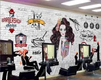 custom photo mural wallpaper 3d Brick Wall Barber Shop Europe and America background painting home decor wallpaper for walls 3D in the living room