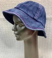 Cappelli da bordo avaro di secchi da donna designer maschile maschile denim solido cappello metallico