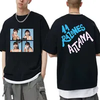 T-shirts voor herenzanger Aitana Ocana Grafische dubbelzijdige print T shirts gewone mannen vrouwen mode Harajuku t-shirt korte mouw man hiphop te