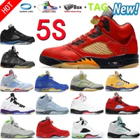 2022 New 5 V Men Basketball Shoes 5s Aqua Doernbecher Green Bean Raging Red Stealth 2.0 Fire What The White Cement Metallic Flight Oreo Wings Ice Blue Man Sports Seakers