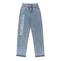 Jeans Erkek ve Kadın Moda Gevşek Düz Bacak Pantolon