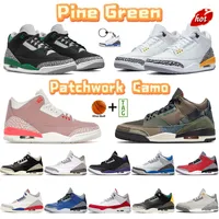 TOP Sneakers Mens Basketball Shoes Patchwork Camo Pine Green Rust Pink Desert Cement Laser Orange Fire Red Cool Grey Men Women Sports Trainers