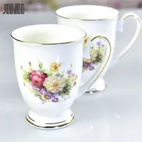 Joudoo Creative Royal Family Ceramic Mug Travel Coffee Mok Milk Tea Cups 350 ml Gold Rim Inlay Breakfast Porselein Cup 210409