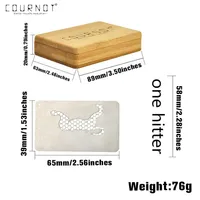 Wood New Design Dugout Tobacco Smoke Set Include Card Shape Metal Grinder Ceramic One Hitter Smoke Pipe Wood Case2556